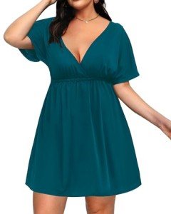 Pinup Fashion Plus Size Cover Up Dress Peacock Cover Ups Swimwear Women Wrap V-Neck Bikini Beachwear Sheer Bathing Suit Coverups