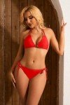 HISAGUHE Women Fashion Sexy Double Tie Rope Bikini Sets 2 Piece Swimsuits Bathing Suit Swimwear(Red,M)