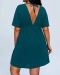 Pinup Fashion Plus Size Cover Up Dress Peacock Cover Ups Swimwear Women Wrap V-Neck Bikini Beachwear Sheer Bathing Suit Coverups