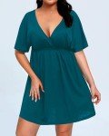 Pinup Fashion Plus Size Cover Up Dress Peacock Cover Ups Swimwear Women Wrap V-Neck Bikini Beachwear Sheer Bathing Suit Coverups
