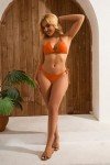 HISAGUHE Women Sexy Tie Rope Bikini Set 2 Piece Swimsuit Fashion Bathing Suit Swim Wear(Orange,M)