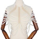 BOCAR Pearl Body Chain for Women Fashion Shoulder Necklaces Bra Sexy Bikini Body Chain Body for Women,party, Wedding, Photo Shoot, Adjustable Pearl Body Jewelry(BC-001-White)