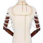 BOCAR Pearl Body Chain for Women Fashion Shoulder Necklaces Bra Sexy Bikini Body Chain Body for Women,party, Wedding, Photo Shoot, Adjustable Pearl Body Jewelry(BC-001-White)