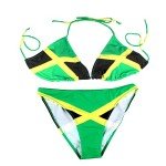 VOARYISA Women's Fashion Caribbean Jamaica Flag Bikini Swimsuit Swimwear (X-Large/16-18) Green