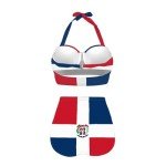 Psesaysky Dominican Flag Bikini Set 2 Pieces Set for Women Tie Side Fashion Bikini Set High Waisted Women's Sexy Bikini Set for Large Bust Spaghetti Strap Swimsuit