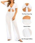 Pinup Fashion Bathing Suit Cover Up Pants White Cover Ups Swimwear Women See Through Sheer Mesh Pants Beach Swimsuit Bikini Cover up