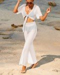 Pinup Fashion Bathing Suit Cover Up Pants White Cover Ups Swimwear Women See Through Sheer Mesh Pants Beach Swimsuit Bikini Cover up