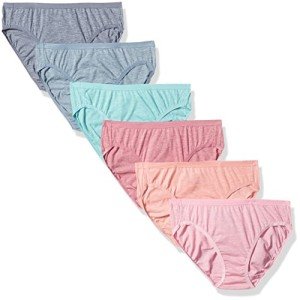 Fruit Of The Loom Women's 6 Pack Premium Ultra Soft Bikini, Fashion Assorted, 7