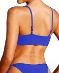 Pinup Fashion Womens Scoop Neck Bikini Tops Adjustable Spaghetti Straps Bathing Suit Padded Swimsuit Sports Bra Swim Top Only Royal Blue
