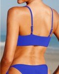 Pinup Fashion Womens Scoop Neck Bikini Tops Adjustable Spaghetti Straps Bathing Suit Padded Swimsuit Sports Bra Swim Top Only Royal Blue