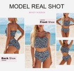 Dokotoo Womens Juniors Push Up Cute High Waisted Strapless Leopard Fashion Bikini Sets Swimsuit Two Pieces Bathing Suit Swimwear Swim Bottoms Small