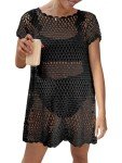 PIQDZZUI Women Swimsuit Coverup Crochet Bathing Suit Cover Ups for Swimwear 2023 Summer Outfits Fashion Clothes Bikini Pool Beachwear Beach Dress Knit Pullover