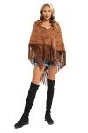 NGBUY Fashion Fringed Casual Shawl Wraps for Women Scarf Beach Bikini Cover Ups-Brown
