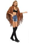 NGBUY Fashion Fringed Casual Shawl Wraps for Women Scarf Beach Bikini Cover Ups-Brown