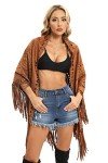 NGBUY Fashion Fringed Casual Shawl Wraps for Women Scarf Beach Bikini Cover Ups-Brown