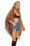 NGBUY Fashion Fringed Casual Shawl Wraps for Women Scarf Beach Bikini Cover Ups-Brown