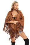 NGBUY Fashion Fringed Casual Shawl Wraps for Women Scarf Beach Bikini Cover Ups-Brown