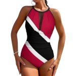 Trinidad and Tobago Flag One-Piece Swimsuit Women Fashion Beach Bikini Bathing Suits XL