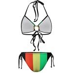 LASWEGA Women's Fashion Caribbean Rasta African Grassland Yellow Red Green Triangle Bikini Sets Swimsuit Bathing Suits,XL