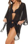 SUN-ROSE FASHIONS Solid Georgette Women's Sexy Bikini Cover up Body wrap Knot Pareo | Beach Cover up | Shrug | Overcoat | One Size fits All, Black, Free Size