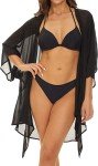 SUN-ROSE FASHIONS Solid Georgette Women's Sexy Bikini Cover up Body wrap Knot Pareo | Beach Cover up | Shrug | Overcoat | One Size fits All, Black, Free Size