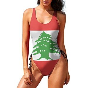 One-Piece Swimsuit Women Fashion Lebanonn Flag Beach Bikini Bathing Suits L