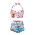 Yruonazao Gradient Hibiscus Womens Bikini Swimsuits 2 Piece Highwaisted Bikinis for Women Summer Bathing Suit Fashion Low Back One Piece Swimsuits for Women Beach Holiday