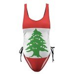 One-Piece Swimsuit Women Fashion Lebanonn Flag Beach Bikini Bathing Suits L