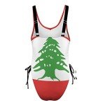 One-Piece Swimsuit Women Fashion Lebanonn Flag Beach Bikini Bathing Suits L