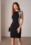 Black and Gold Bodycon Sequin Dress for Parties