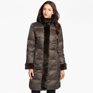 Ellen Tracy Women's Faux Fur Trim Down Coat