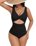 AI'MAGE Bathing Suit for Women One Piece Swimsuit Sexy One Piece Swimsuit Swimwear Cut Out Monokini Black XXLarge