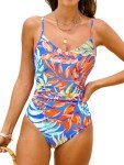 CUPSHE Women's One Piece Swimsuits Bathing Suits Cutout V Neck Tummy Control Adjustable Straps O Ring, L