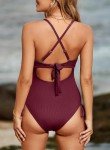 Aleumdr Women's Sexy One Piece Swimsuit Slimming Tummy Control Bathing Suits Cross Wrap Swimwear Side Tie Monokini Biking Red Medium