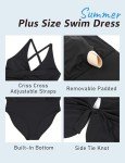 Blooming Jelly Womens Plus Size Bathing Suit One Piece Swimsuit Swim Suits for Women 2025 Tummy Control(Black,3X-Large)