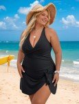 Blooming Jelly Womens Plus Size Bathing Suit One Piece Swimsuit Swim Suits for Women 2025 Tummy Control(Black,3X-Large)