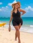Blooming Jelly Womens Plus Size Bathing Suit One Piece Swimsuit Swim Suits for Women 2025 Tummy Control(Black,3X-Large)