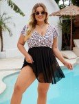 Blooming Jelly Women's Plus Size Bathing Suit 2025 One Piece Swimdress Full Coverage Swimsuits Modest Maternity Swimwear(Leopard and Black, XX-Large)