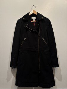 Armani Women's Black Asymmetrical Zip Winter Coat