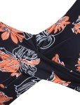 ZAFUL Women Floral One Piece Swimsuit Over 50 Tummy Control Bathing Suit Slimming Swim Dress Modest Swimwear Push Up Cut Out V Neck Swimdresses 2023 Trendy Cute Tie Knot Monokini Orange Floral XL