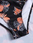 ZAFUL Women Floral One Piece Swimsuit Over 50 Tummy Control Bathing Suit Slimming Swim Dress Modest Swimwear Push Up Cut Out V Neck Swimdresses 2023 Trendy Cute Tie Knot Monokini Orange Floral XL