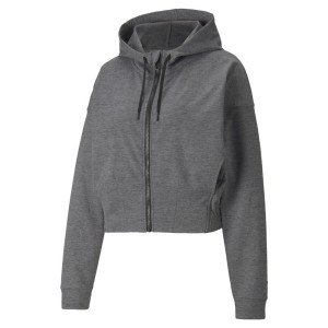Puma Women's Grey Cloudspun Full-Zip Hoodie