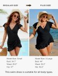 Blooming Jelly Women's Tummy Control Swimsuits One Piece Bathing Suit Teenage Full Coverage Swim Dress Romper 2024 Ruffle Swimwear (Black,Small)