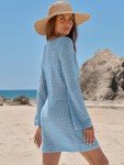 ANRABESS Womens Swimsuit Crochet Swim Cover Up Summer Bathing Suit Swimwear Hollow Out Mesh Knit Beach Dress Vacation Outfits Medium