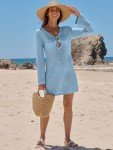 ANRABESS Womens Swimsuit Crochet Swim Cover Up Summer Bathing Suit Swimwear Hollow Out Mesh Knit Beach Dress Vacation Outfits Medium
