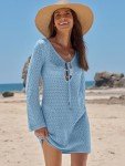 ANRABESS Womens Swimsuit Crochet Swim Cover Up Summer Bathing Suit Swimwear Hollow Out Mesh Knit Beach Dress Vacation Outfits Medium