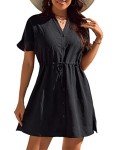 Blooming Jelly Women's Swimsuit Cover Ups Beach Dress Button Down Bathing Suit Coverups Bikini for Swimwear (XS, Black)