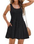 Blooming Jelly Womens Swimsuit Coverups Bathing Suits Swim Summer Cover Ups Sleeveless Swing Dresses 2024 (XL, Black)