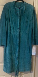 Pamela McCoy Women's Vintage Teal Suede Coat