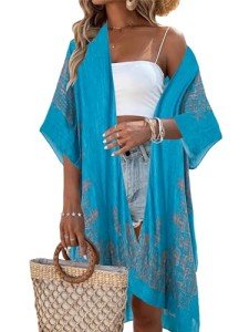 Beautiful Nomad Women's Kimono Swimsuit Coverups Beach Floral Casual Cardigan Bathing Suit Cover Up for Summer Swimwear